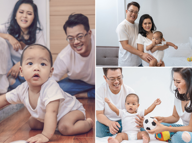 South east asian baby with parents