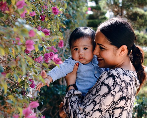 Pratibha and baby